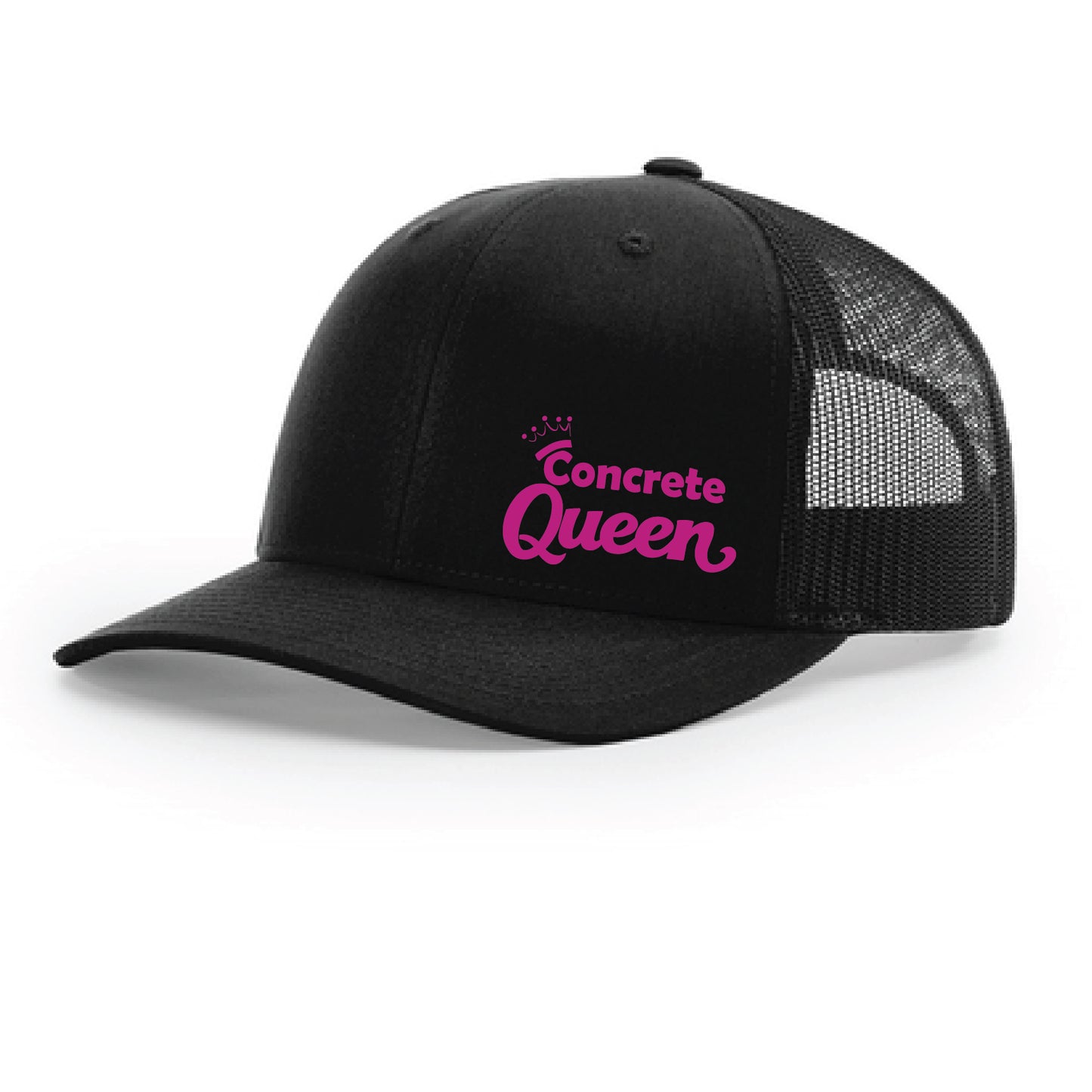 Concrete Queen Black Cap, Pink Logo