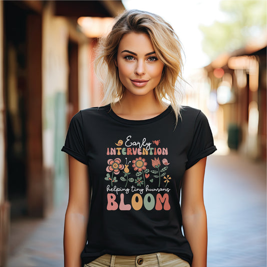 Early Intervention Helping Tiny Humans Bloom Unisex Tee