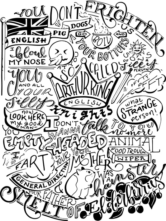 Monty Python Insult Collage Tee