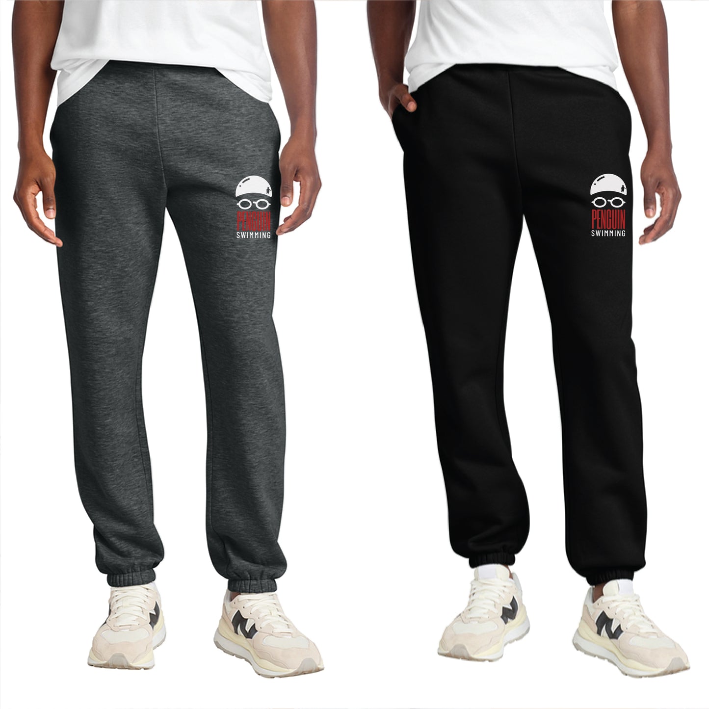 Penguin Swim Cap Logo Classic Elastic Bottom Sweatpants - 2 Colors