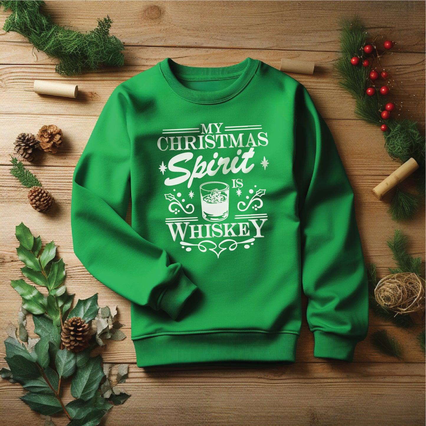My Christmas Spirit is Whiskey Crewneck Sweatshirt