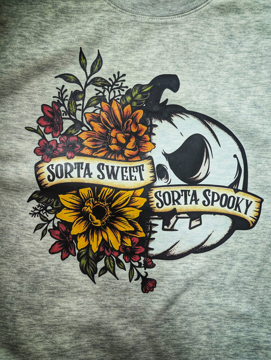 Sorta Sweet, Sorta Spooky Pocket Crewneck Sweatshirt