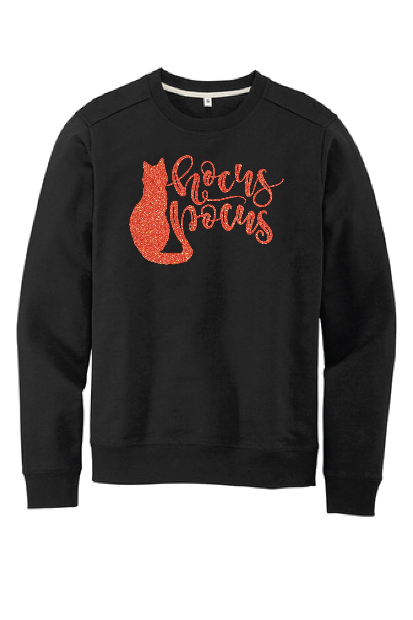 Hocus Pocus Thackery Binx Glitter/Solid Crewneck Sweatshirt