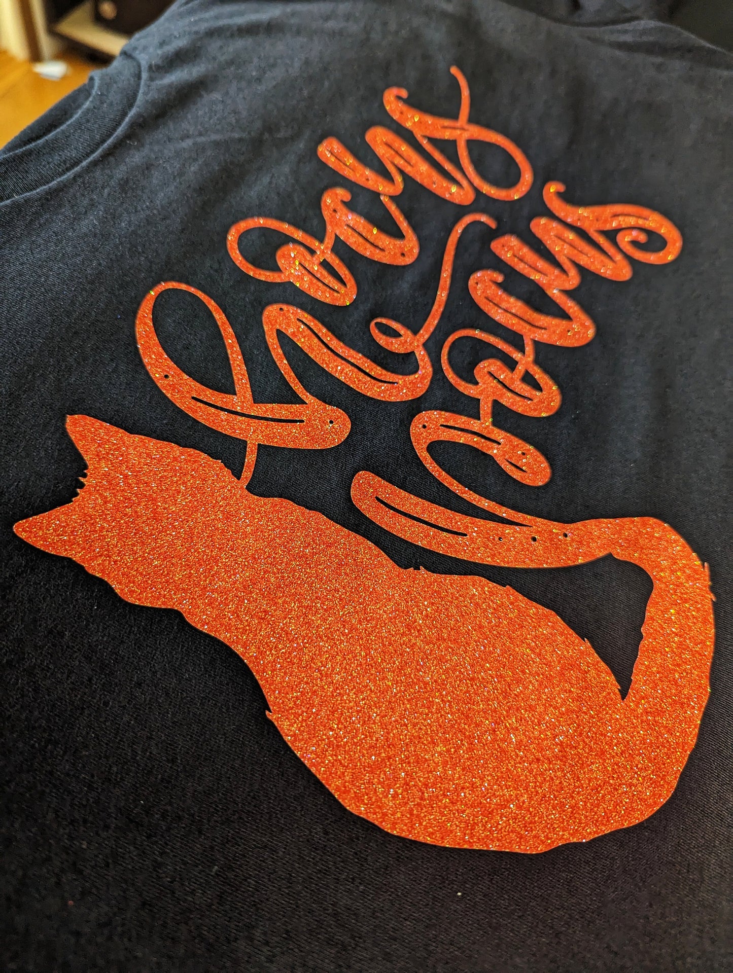 Hocus Pocus Thackery Binx Glitter/Solid Crewneck Sweatshirt