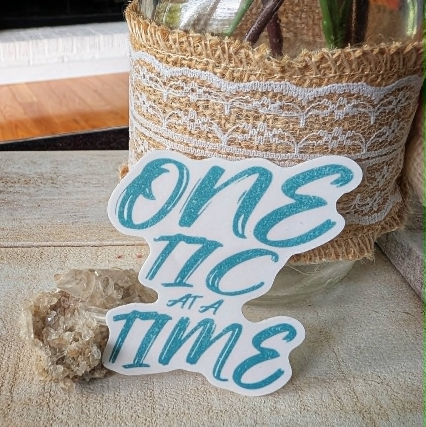One Tic at a Time Distress Logo Vinyl Sticker