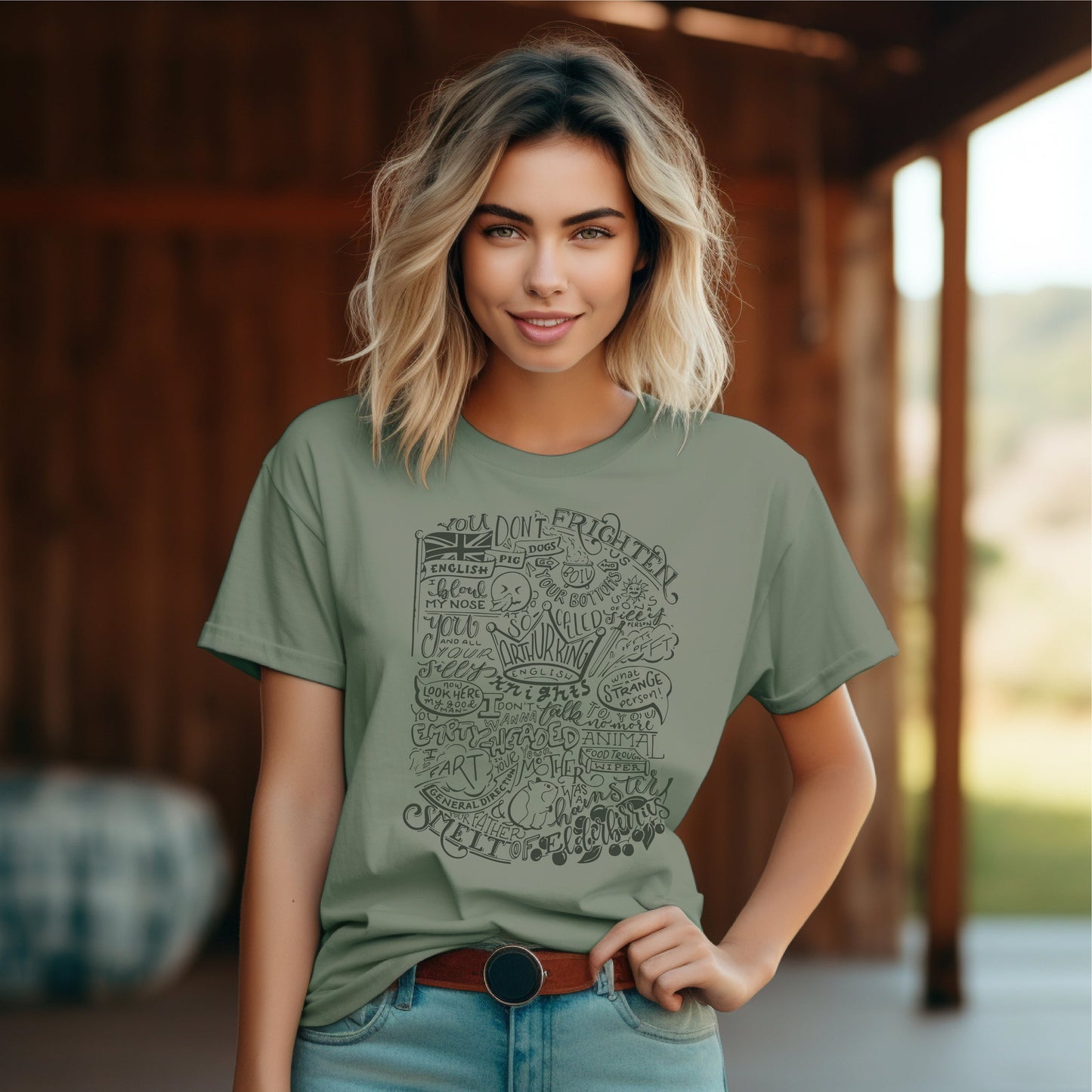 Monty Python Insult Collage Tee