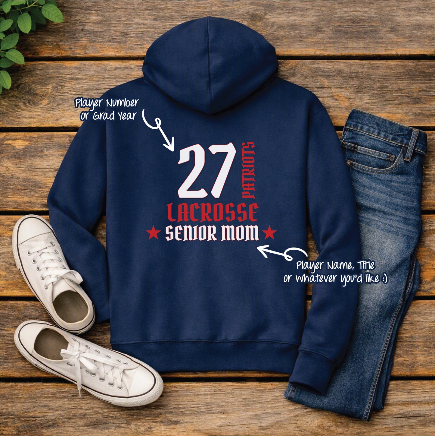 BJ Lacrosse Customized Full Zip Hoodie