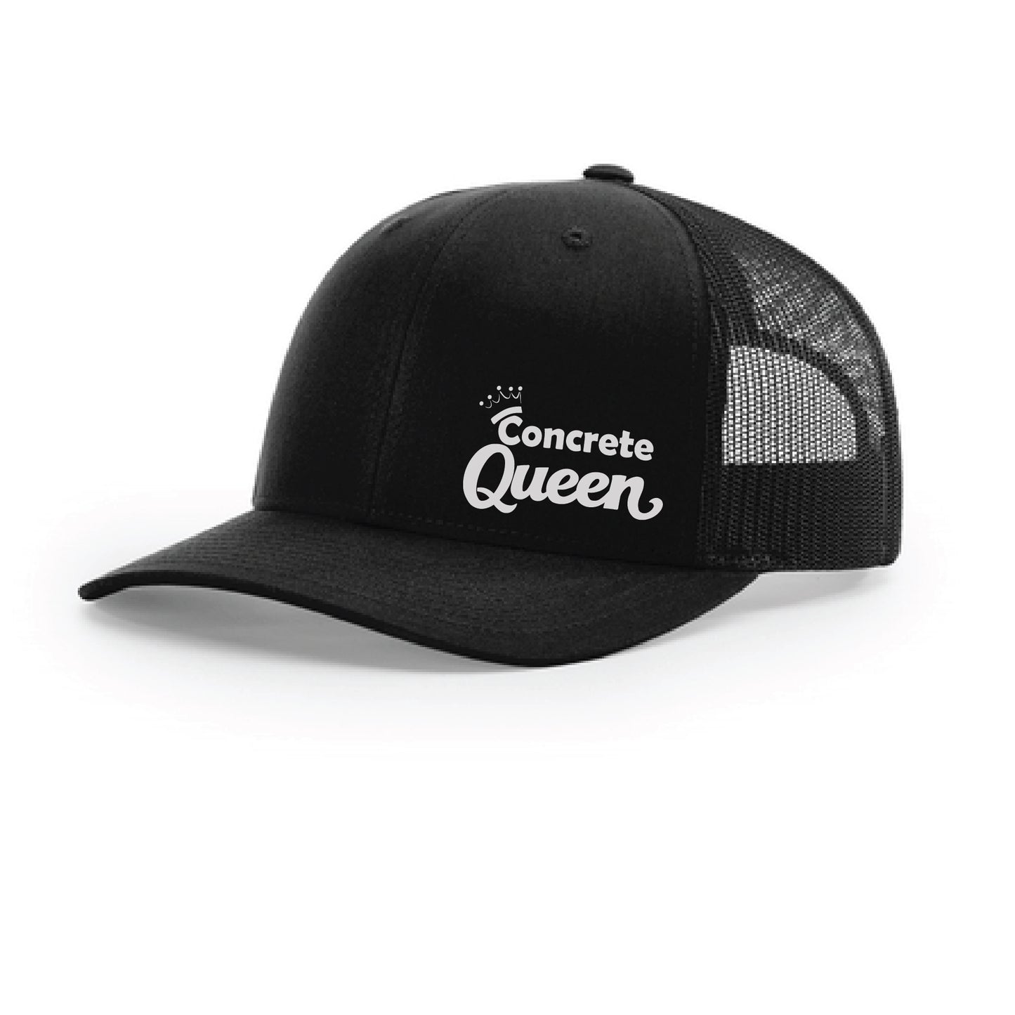 Concrete Queen Black Cap, White Logo