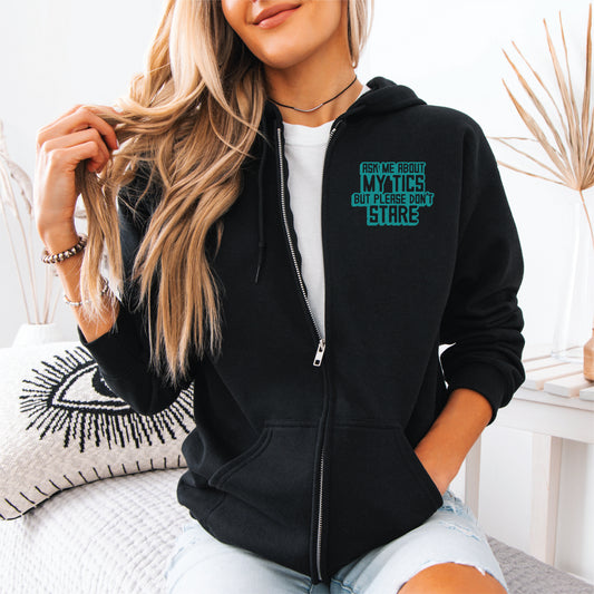 Ask Me About My Tics Travel Zip Hoodie