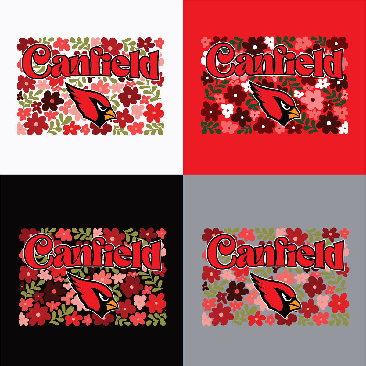 Floral Cardinals
