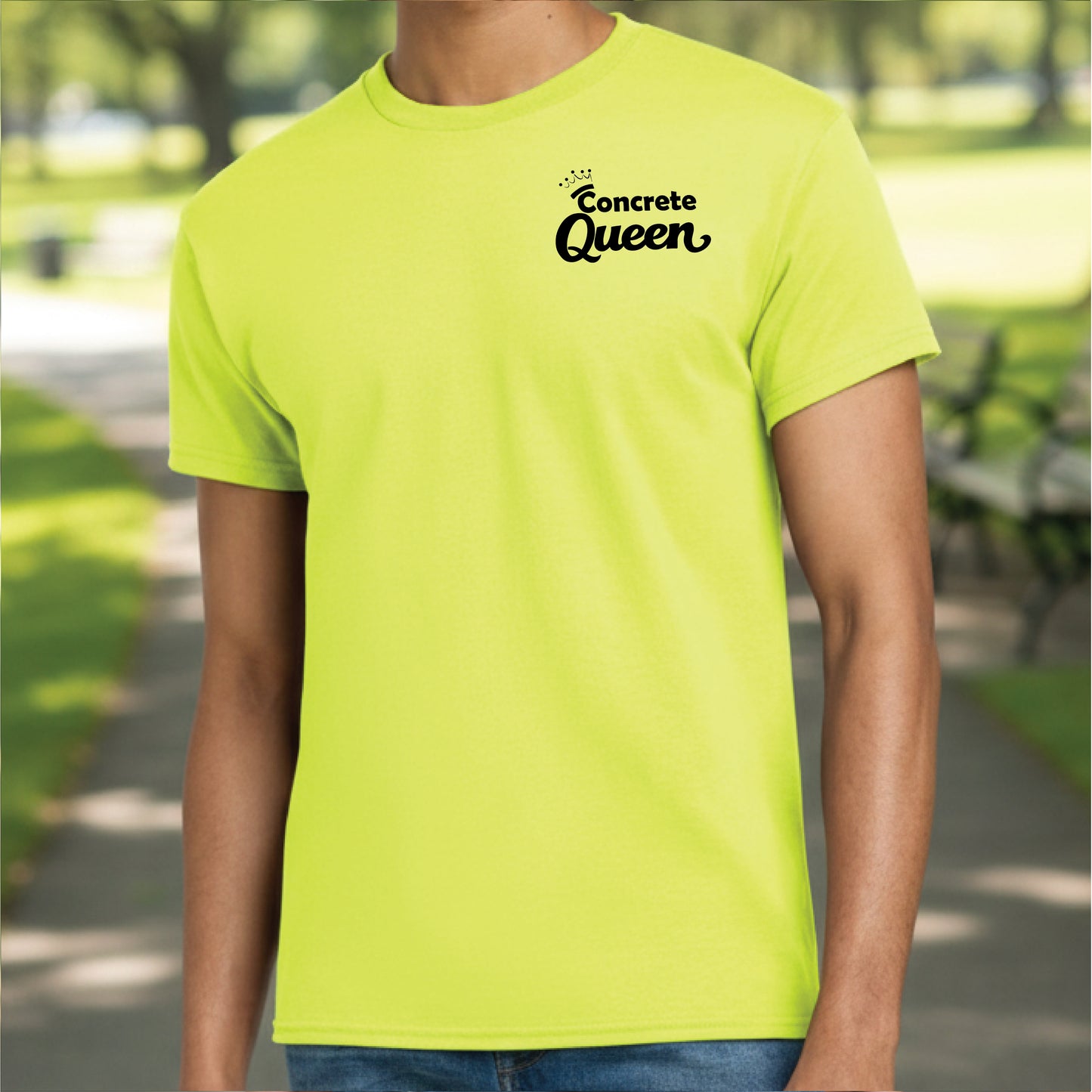 Concrete Queen Safety Green Tee