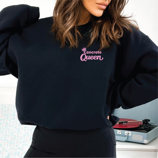 Concrete Queen Glitter Logo Crew