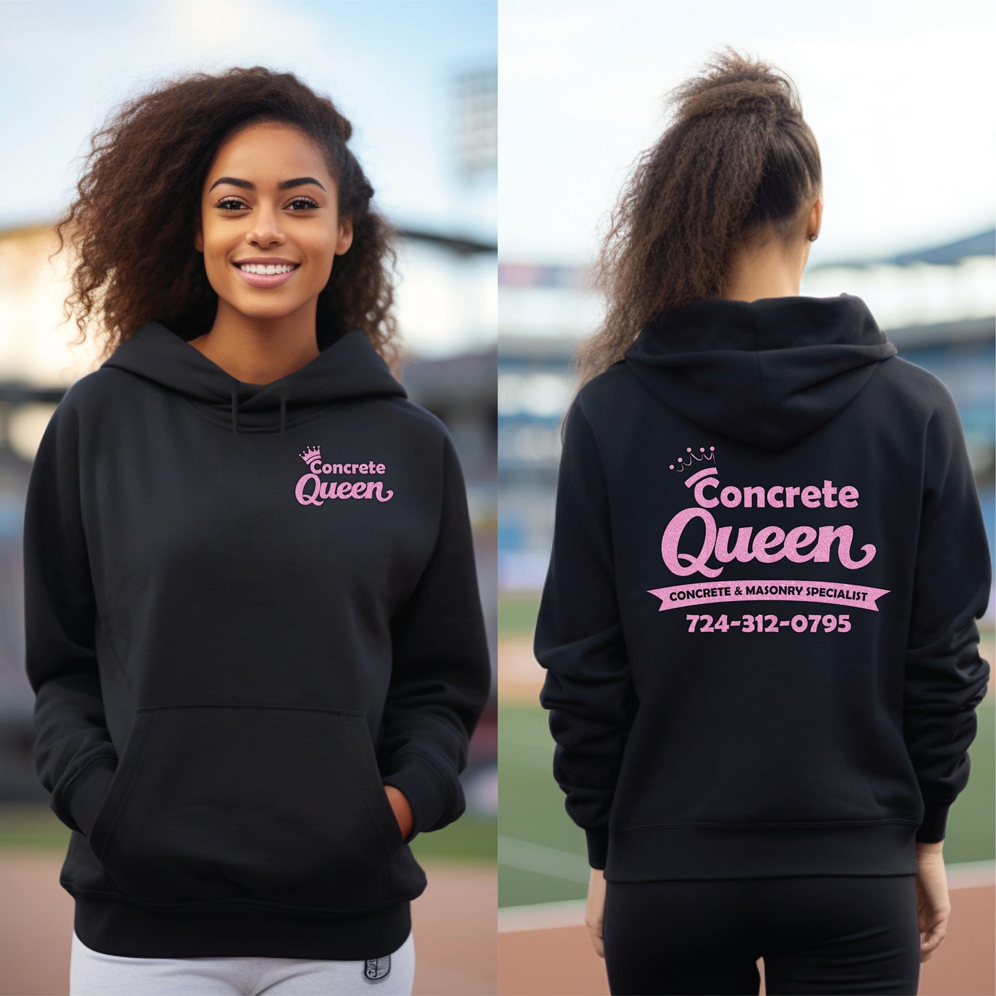 Concrete Queen Glitter Logo Hoodie