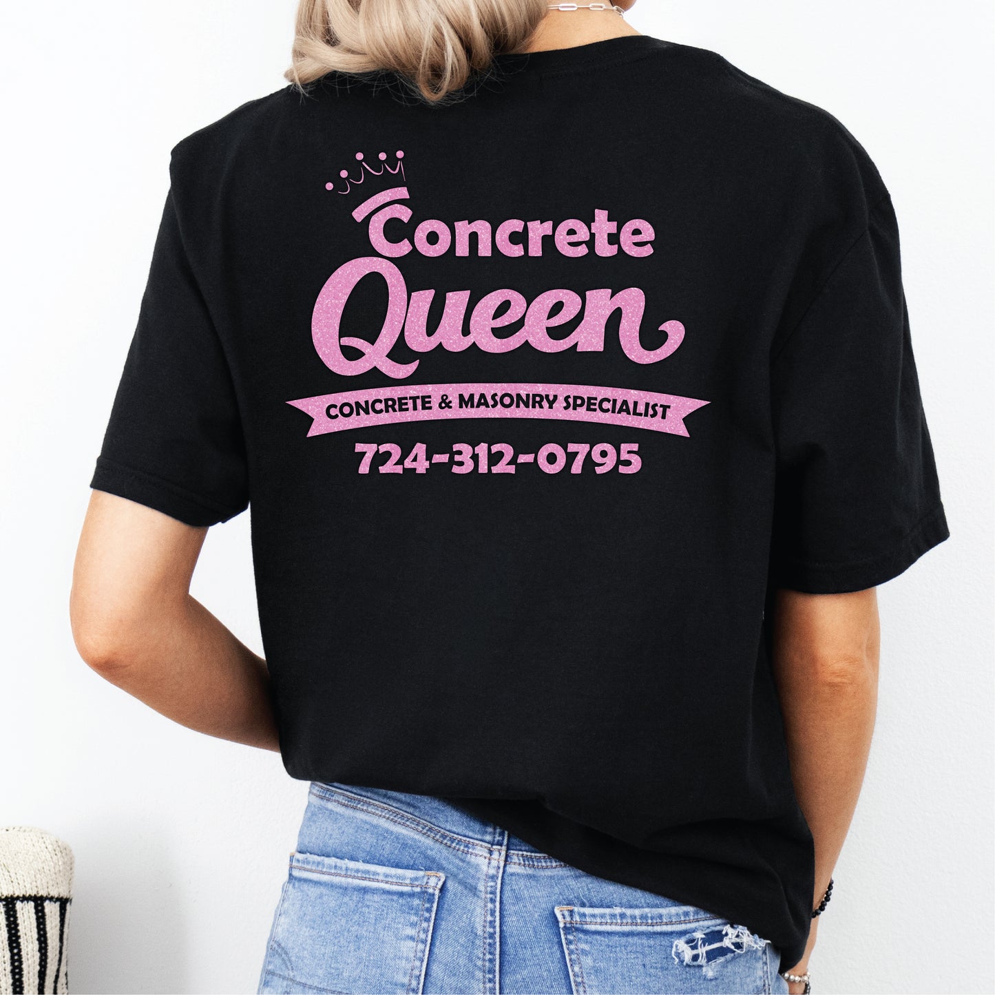 Concrete Queen Glitter Logo Tee