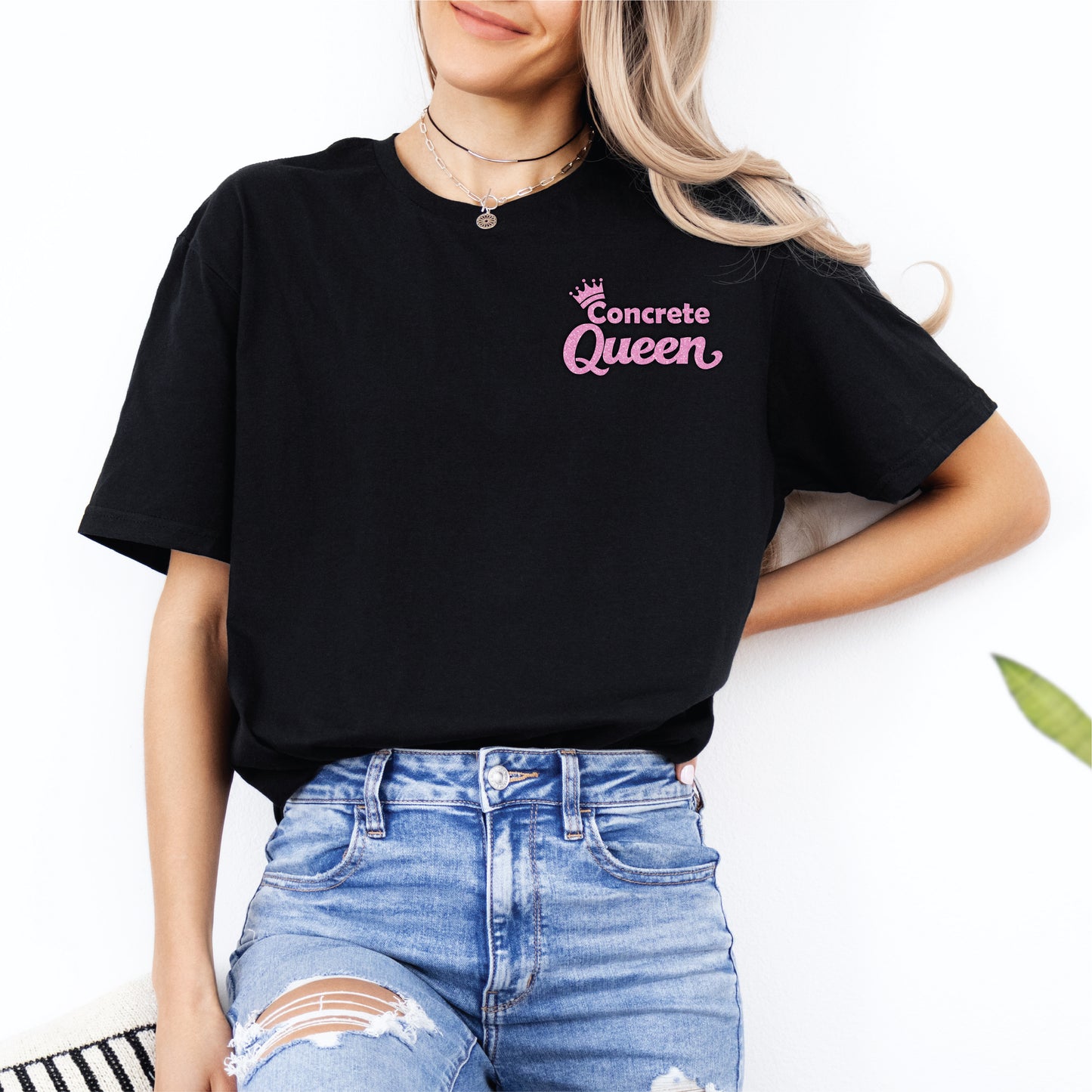 Concrete Queen Glitter Logo Tee