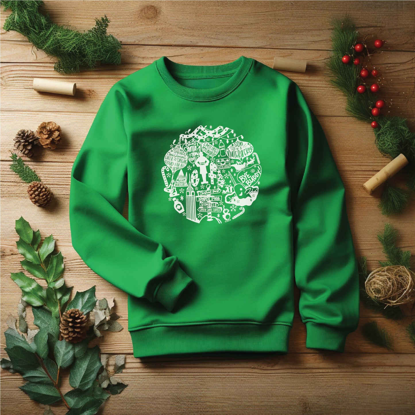 Elf Collage Crewneck Sweatshirt
