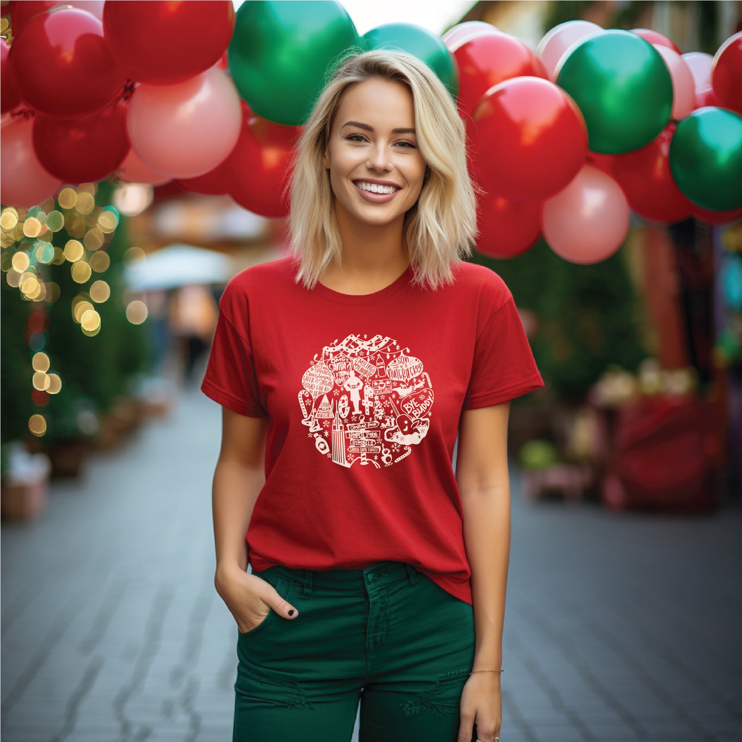Elf Collage Christmas Tee
