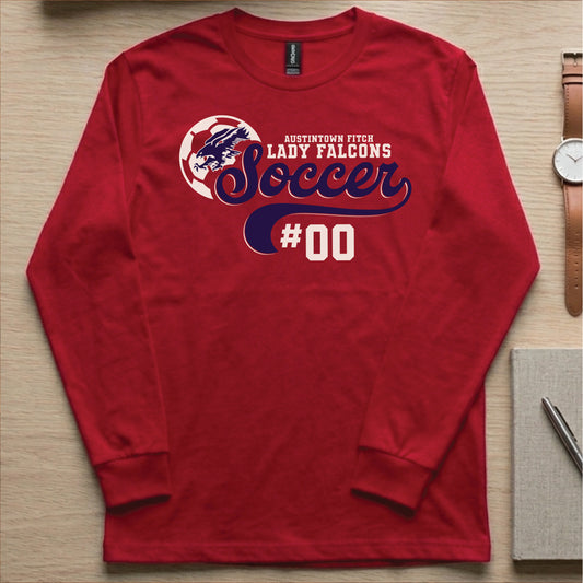 Red Lady Falcons Player Long Sleeve Tee