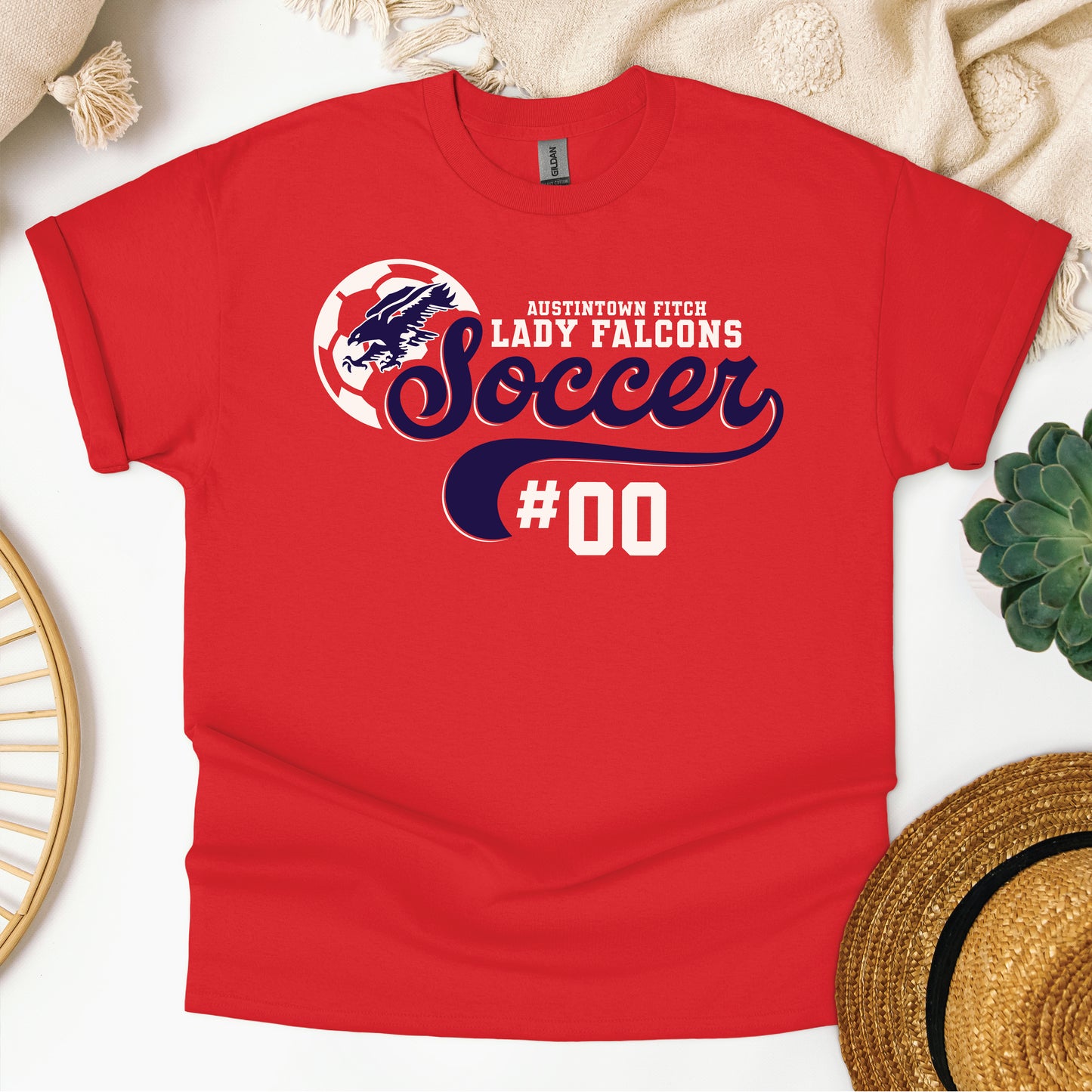 Red Lady Falcons Player Tee
