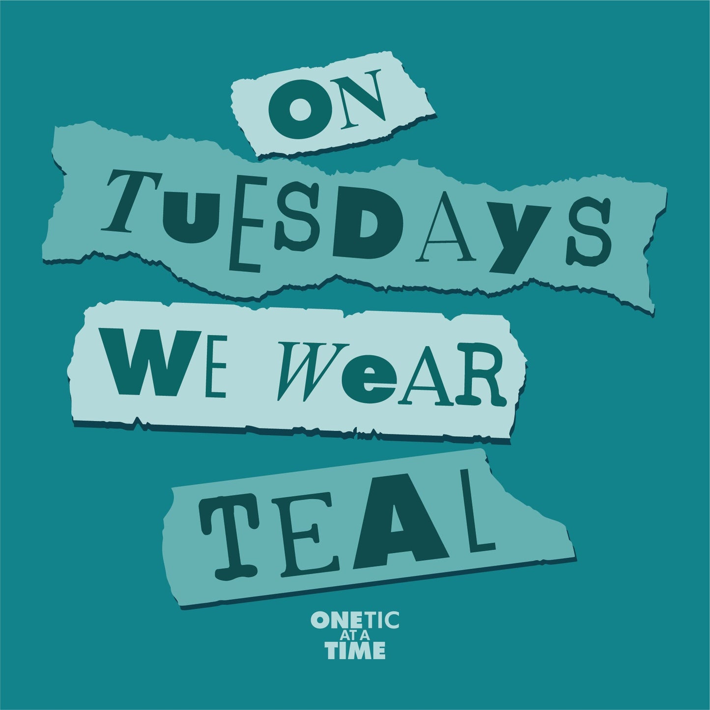 On Tuesdays We Wear Teal Adult Hooded Tri-Blend Long Sleeve Tee