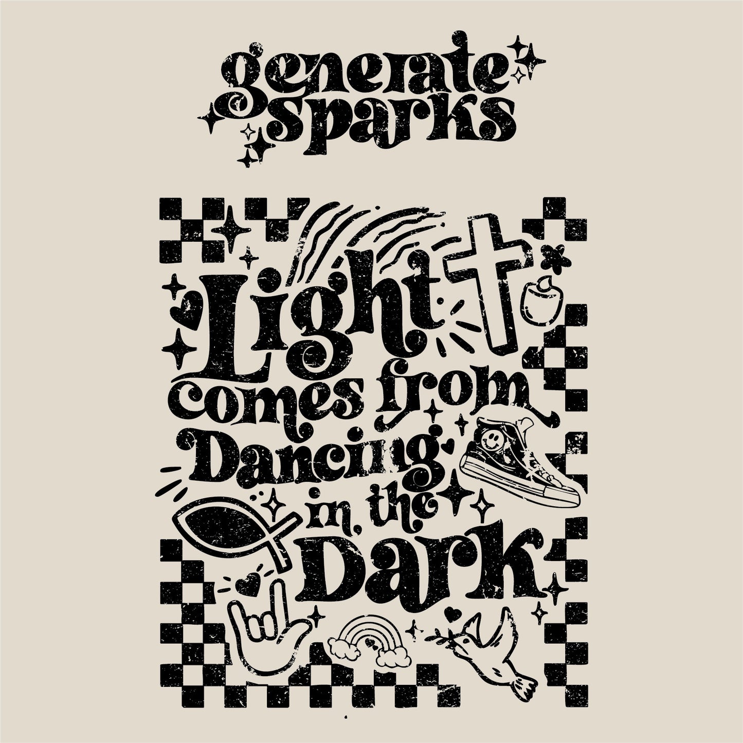 Retro Spark Tee – Hand-Drawn Edition
