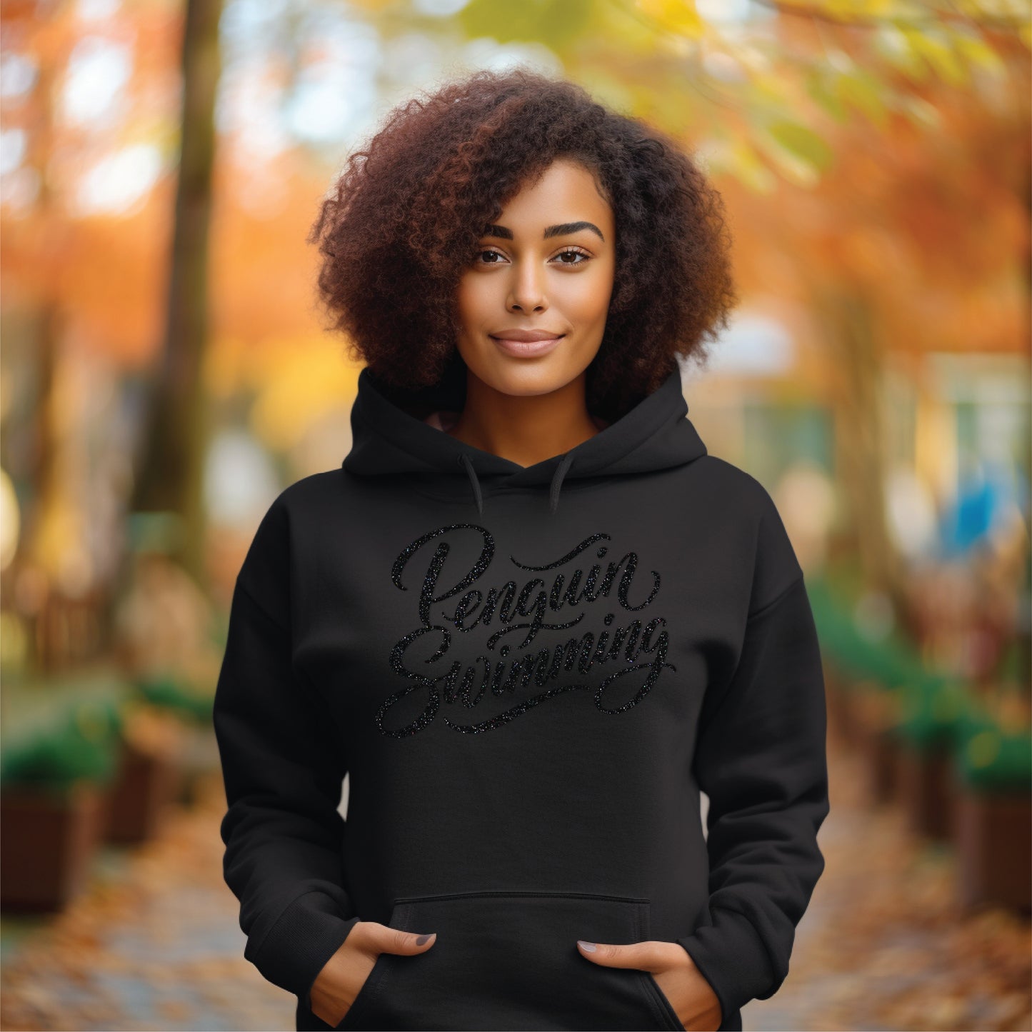 Penguin Script Tonal Glitter Heavyweight Hoodie
