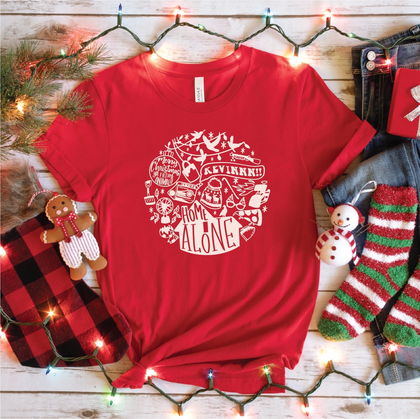 Home Alone Collage Christmas Tee