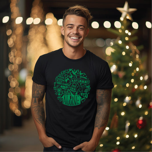 Home Alone Collage Christmas Tee