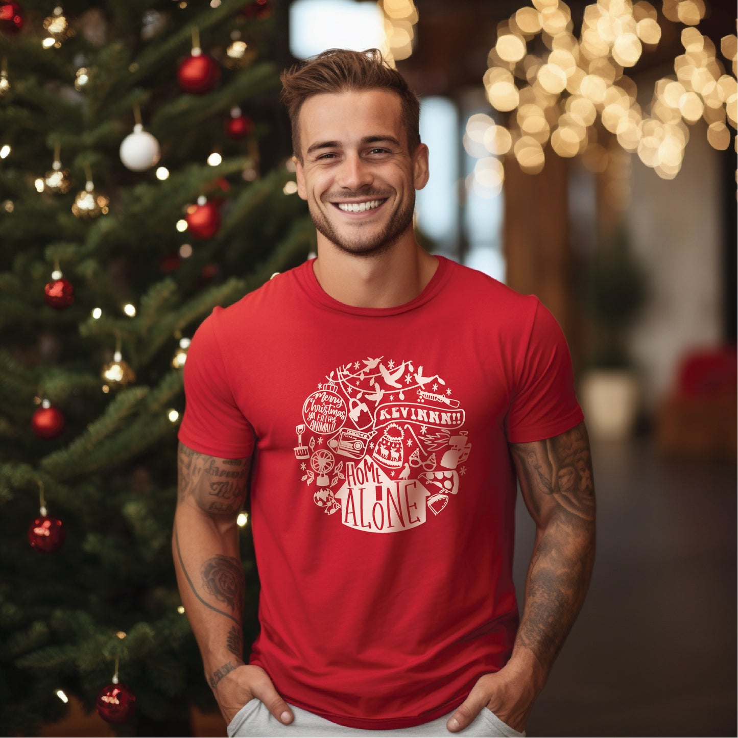 Home Alone Collage Christmas Tee