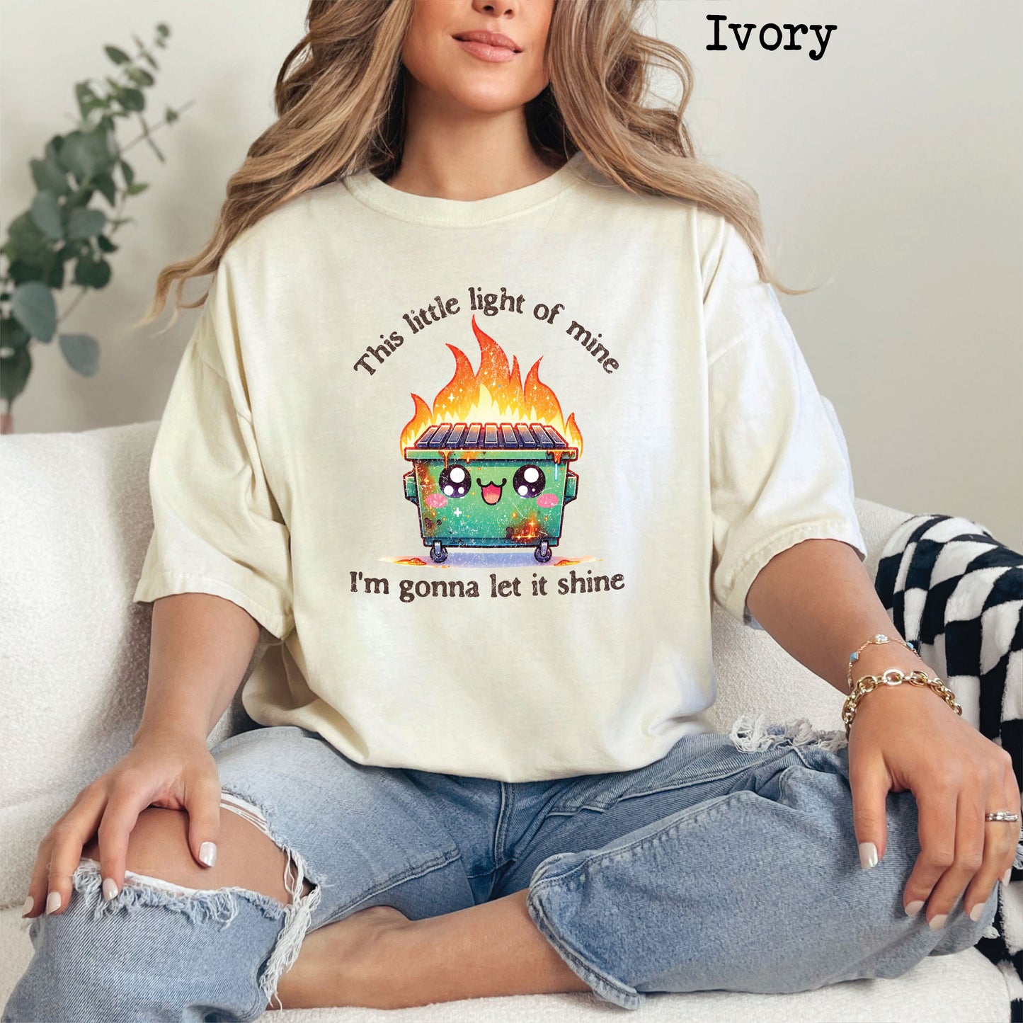 This Little Light Of Mine Dumpster Fire Comfort Colors Tee