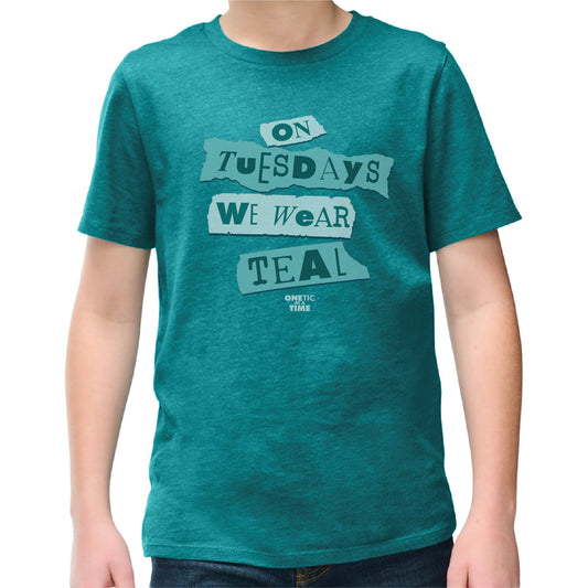 On Tuesdays We Wear Teal Youth Tee