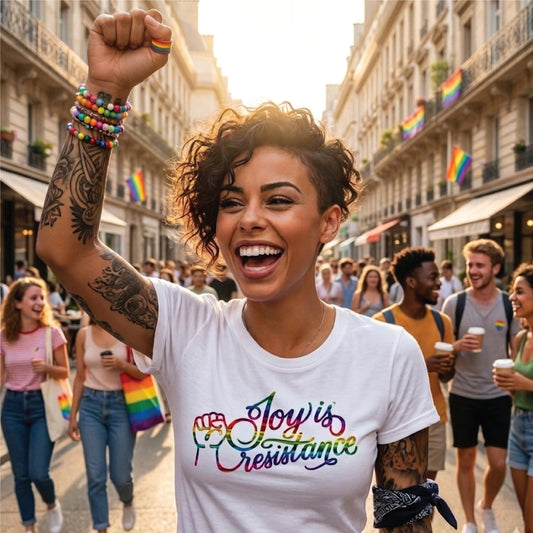 Joy is Resistance Rainbow Foil Tee