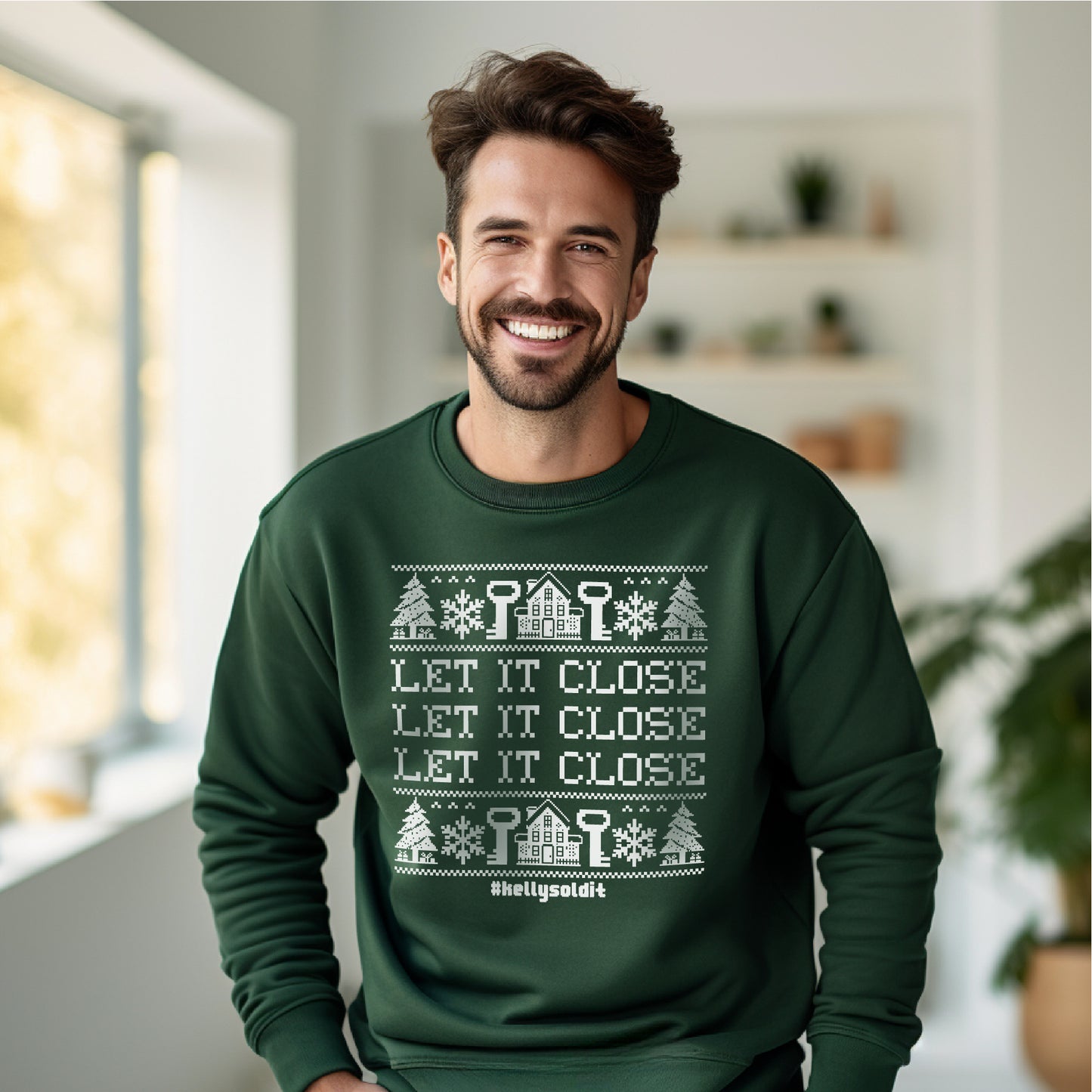 KWA Let It Close Ugly Sweater Crewneck Sweatshirt