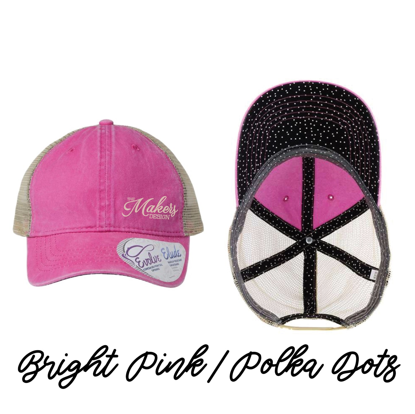 Makers Ladies Ponytail Pattern Cap - 14 Colors!