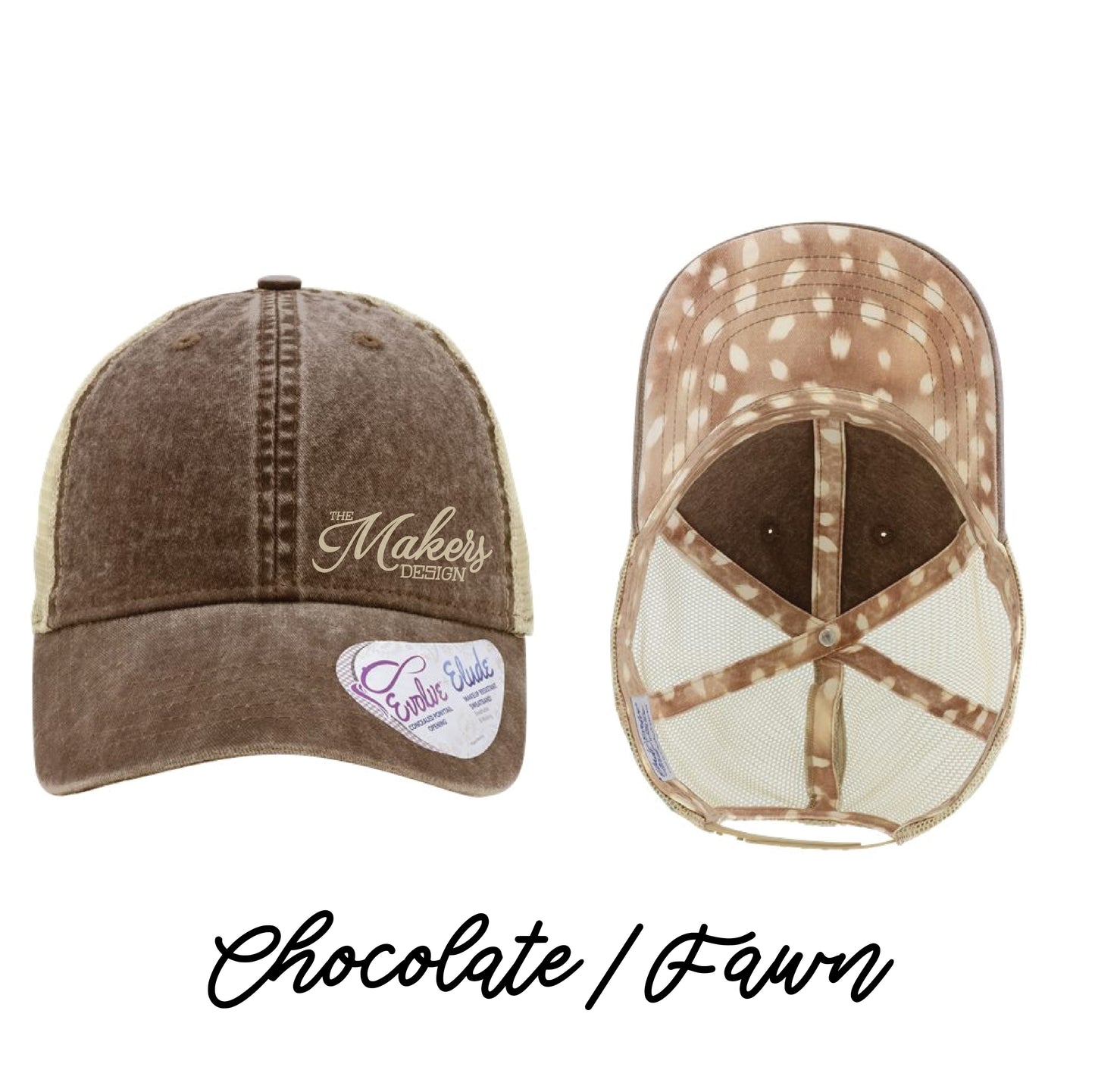 Makers Ladies Ponytail Pattern Cap - 14 Colors!