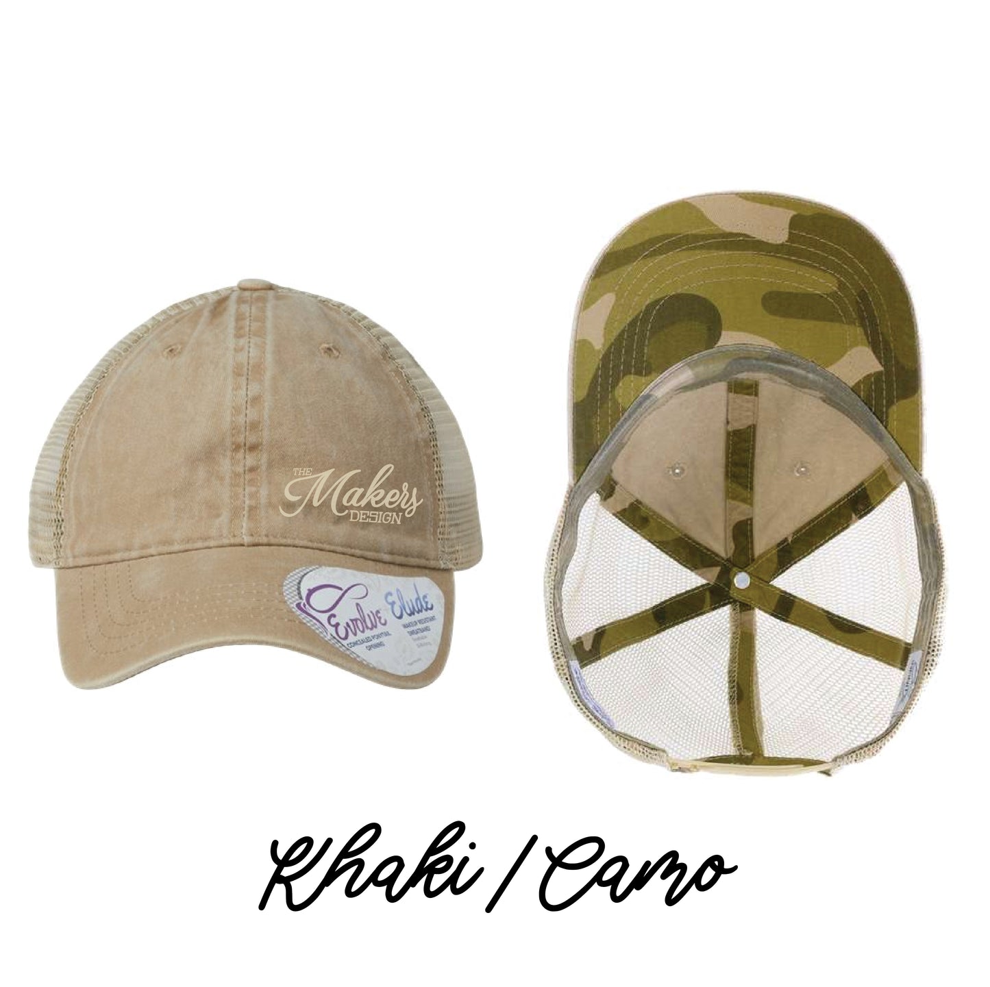 Makers Ladies Ponytail Pattern Cap - 14 Colors!
