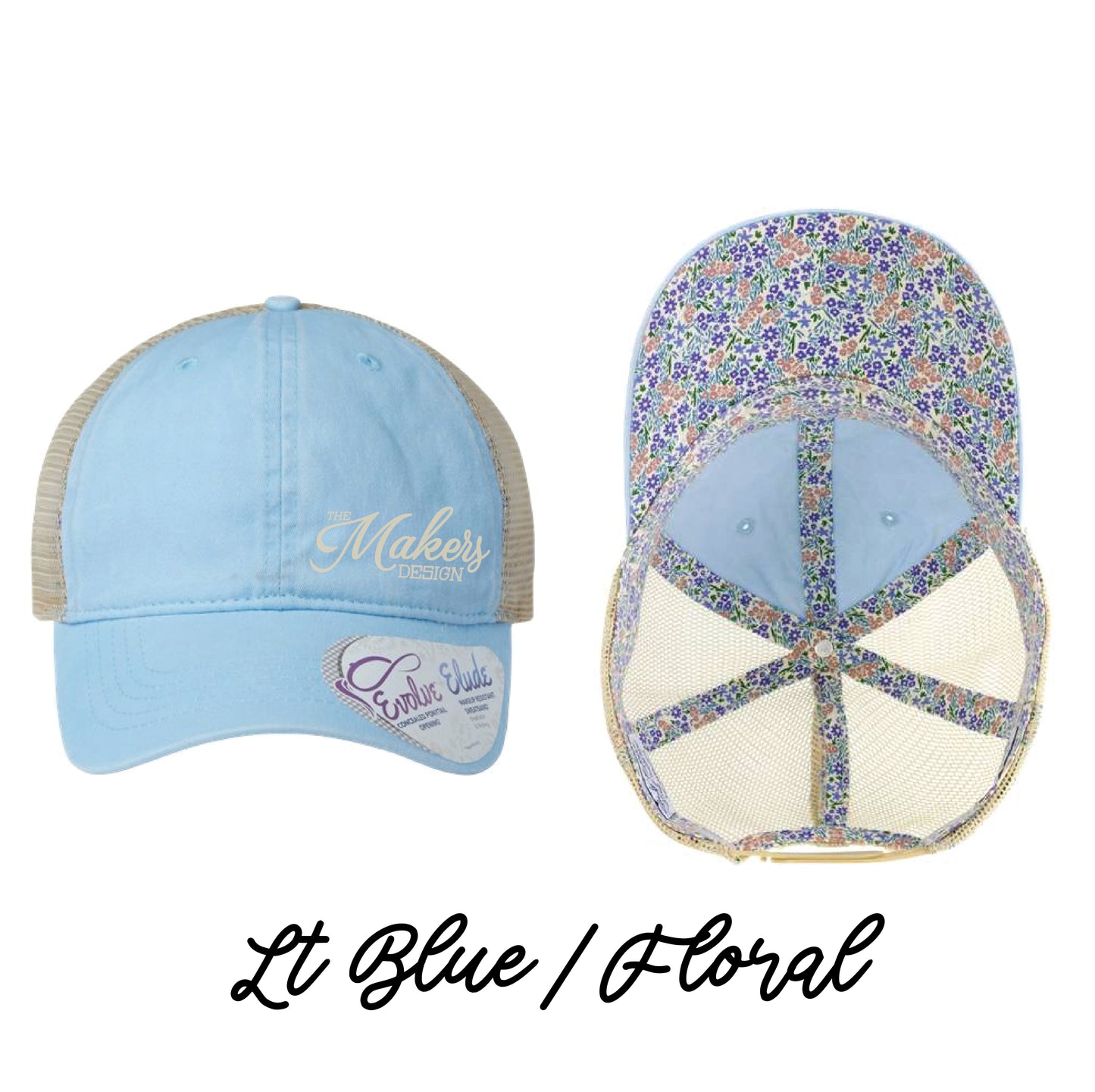 Makers Ladies Ponytail Pattern Cap - 14 Colors!