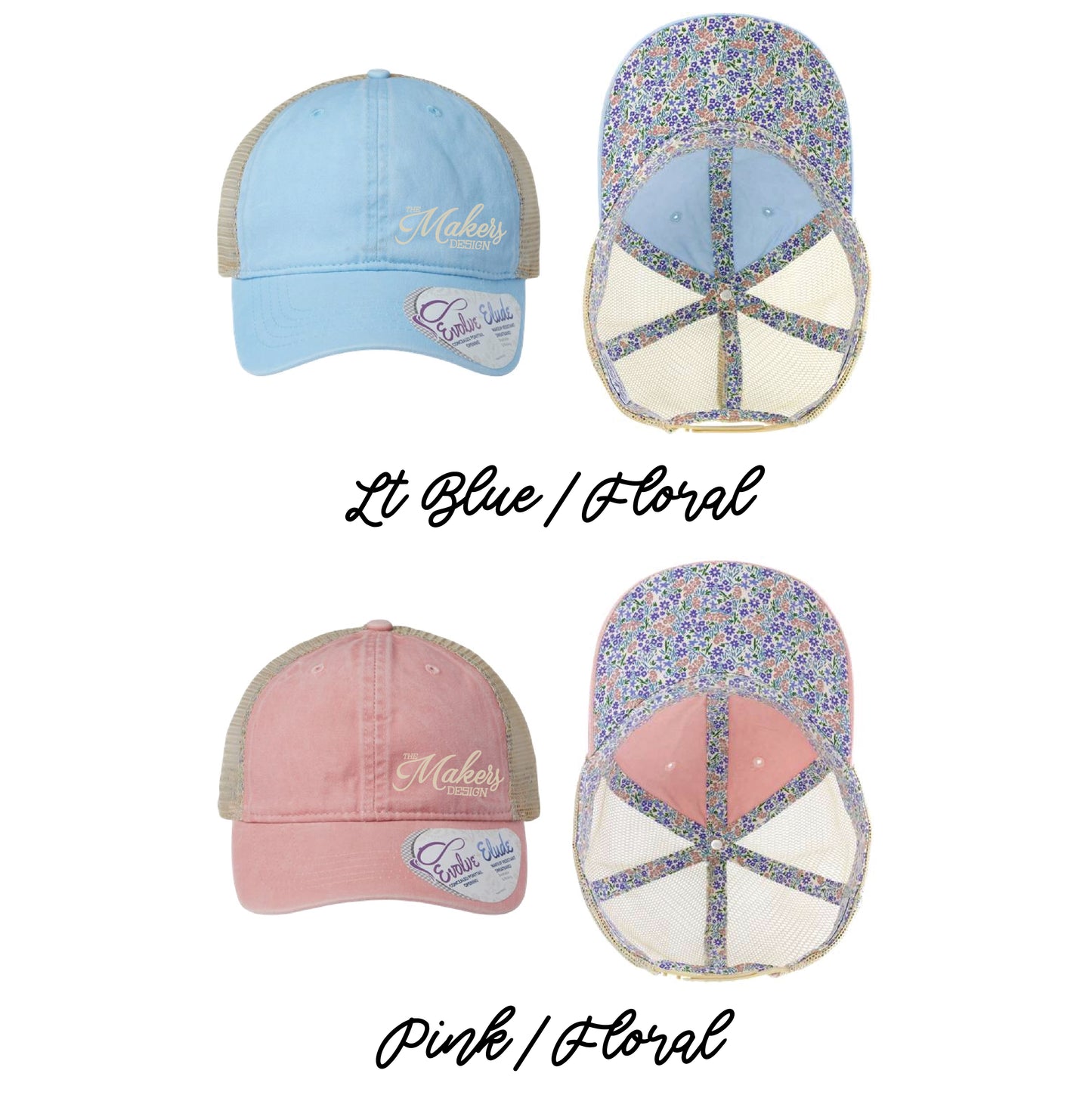 Makers Ladies Ponytail Pattern Cap - 14 Colors!