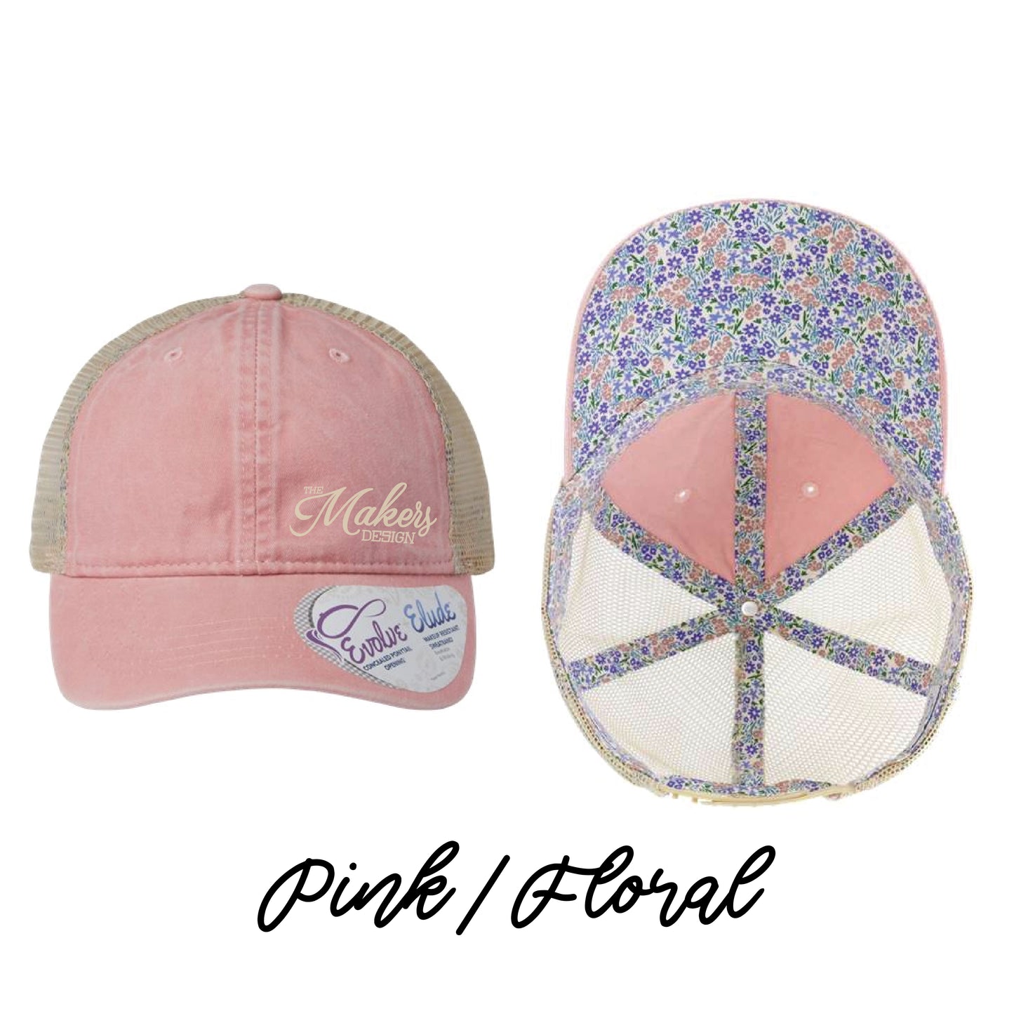Makers Ladies Ponytail Pattern Cap - 14 Colors!