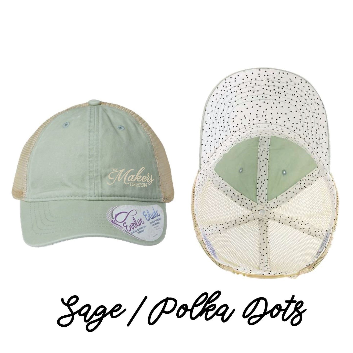 Makers Ladies Ponytail Pattern Cap - 14 Colors!