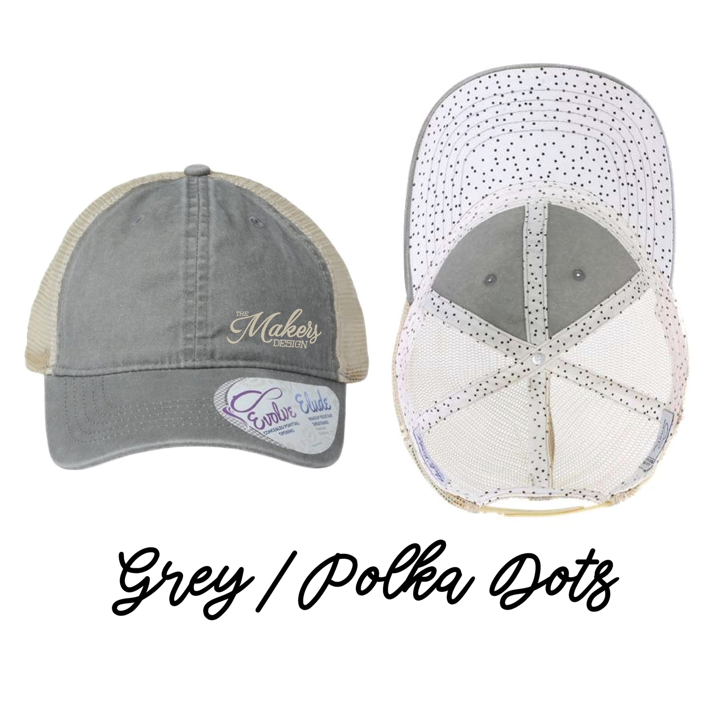Makers Ladies Ponytail Pattern Cap - 14 Colors!