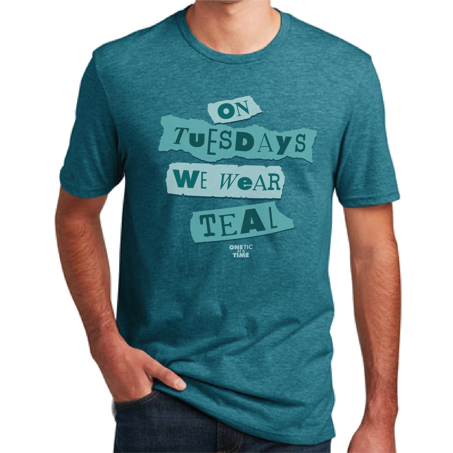 On Tuesdays We Wear Teal Adult Tee