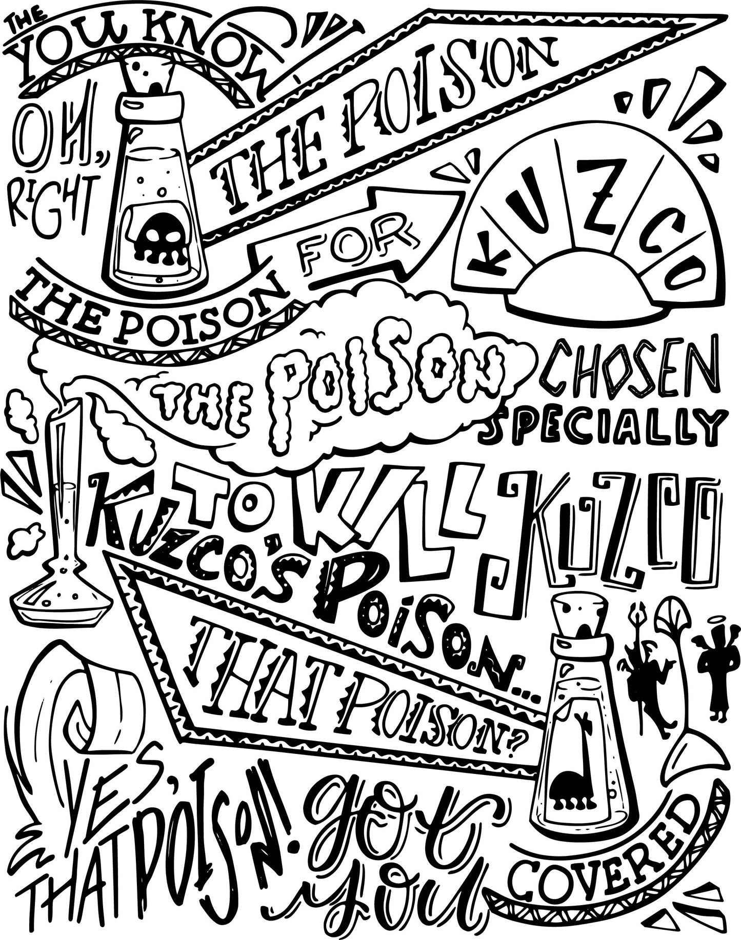 Kuzco's Poison, The Poison for Kuzco Collage Tee
