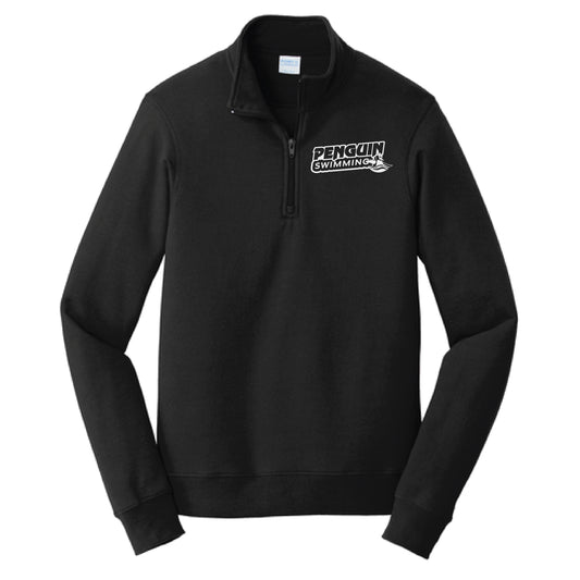 Penguin Swim Black 1/4 Zip Pullover Sweatshirt