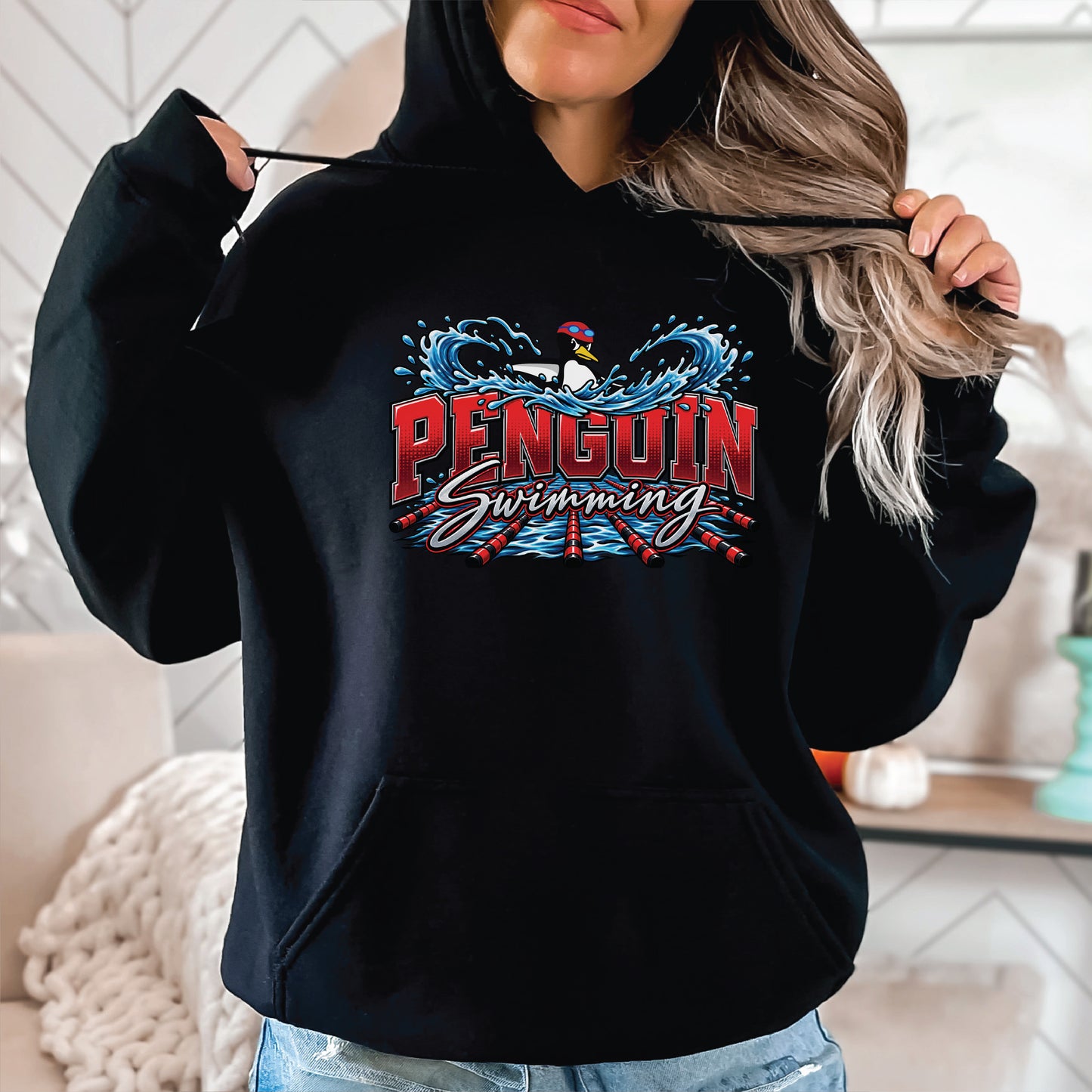 Penguin Swimming 26 Hoodie - 4 Colors