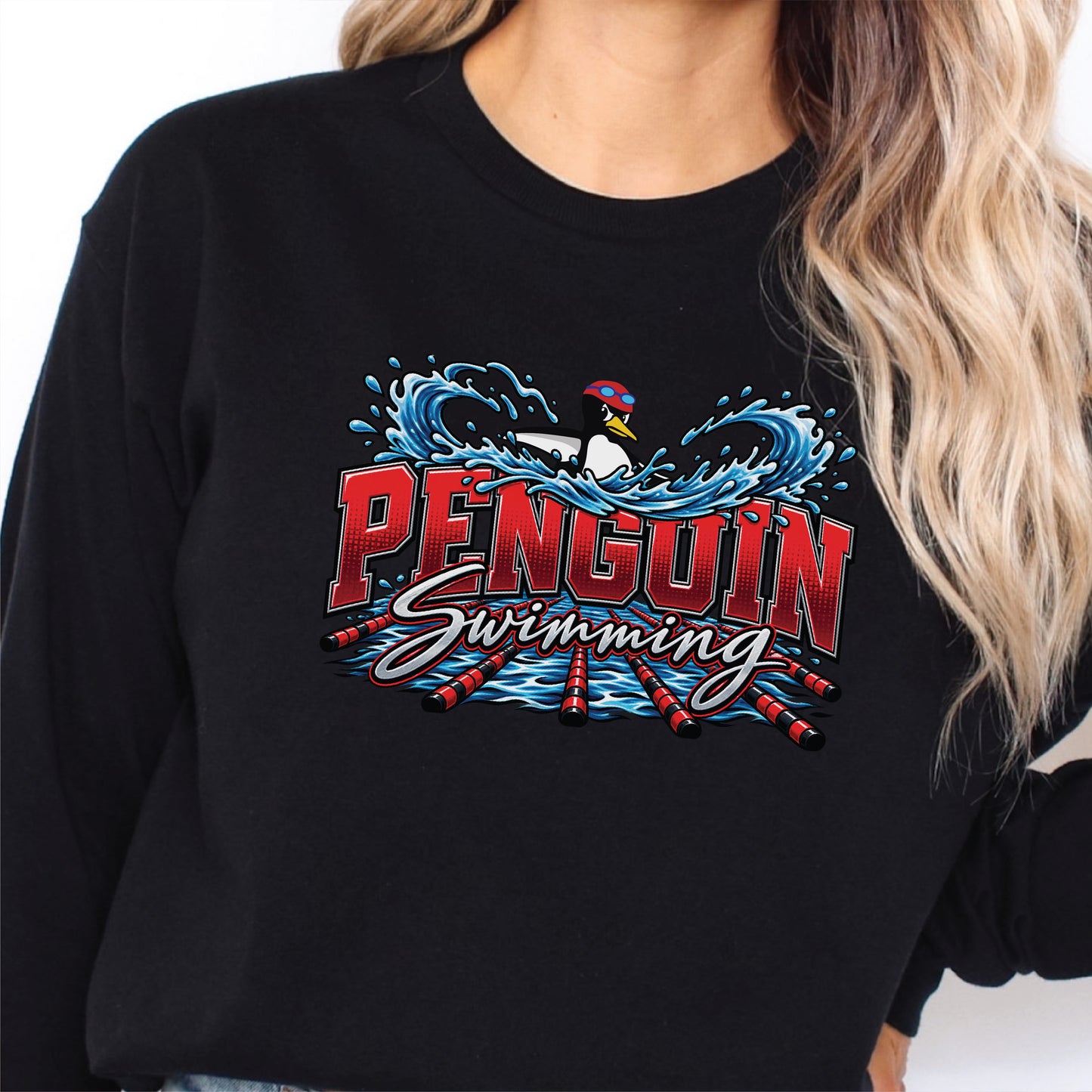 Penguin Swimming 26 Long Sleeve Tee - 3 Colors