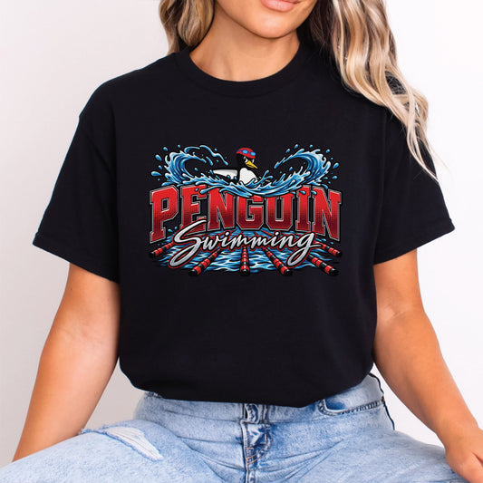Penguin Swimming 26 Tee - 4 Colors