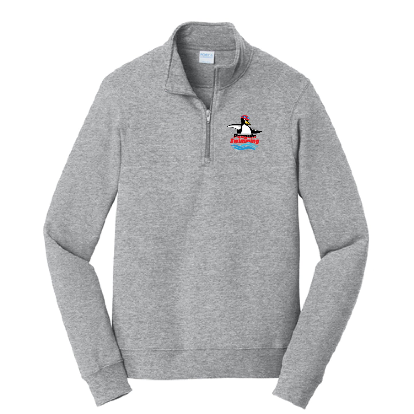 Penguin Swim Grey 1/4 Zip Pullover Sweatshirt