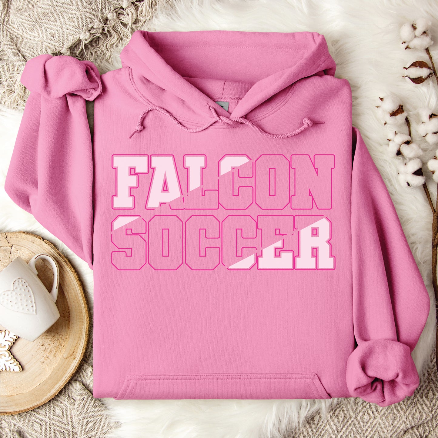 Falcon Soccer Pink Out Logo - Tee, Crew, & Hoodie Options