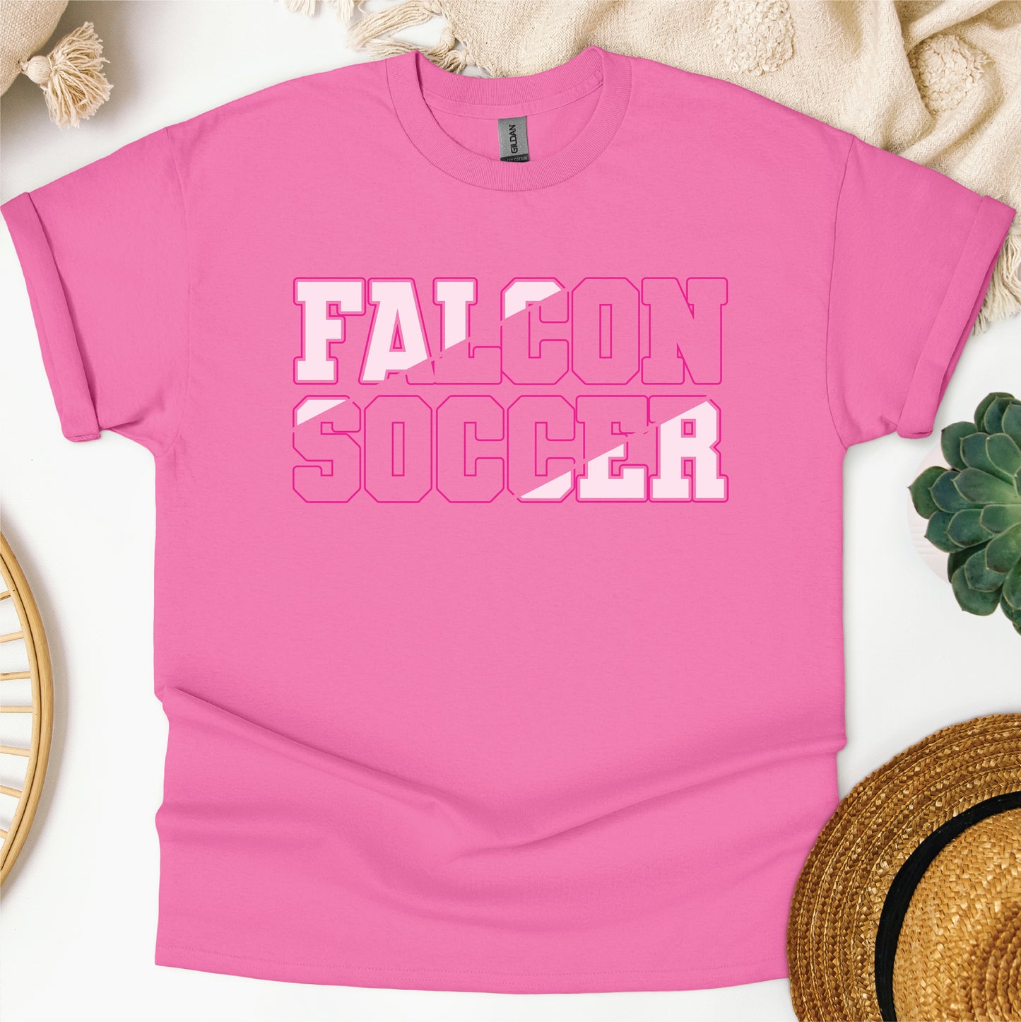 Falcon Soccer Pink Out Logo - Tee, Crew, & Hoodie Options